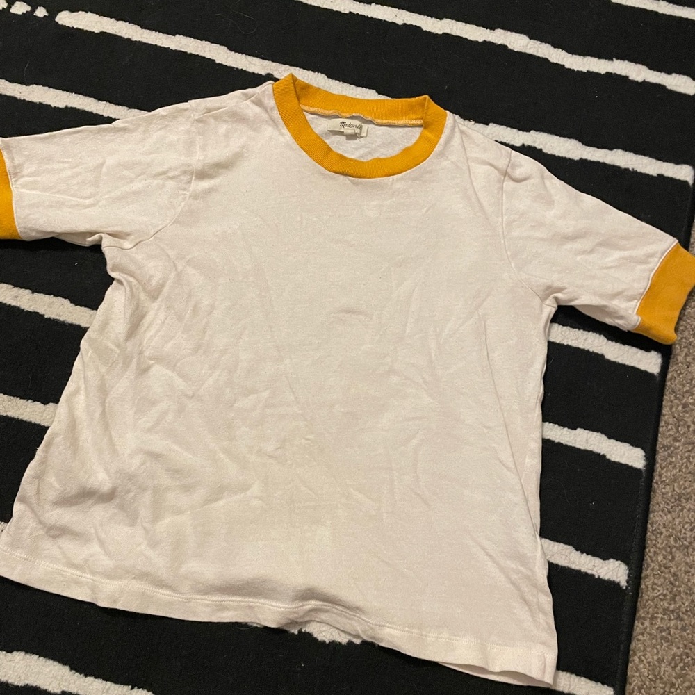 White with yellow tee from madewell size S